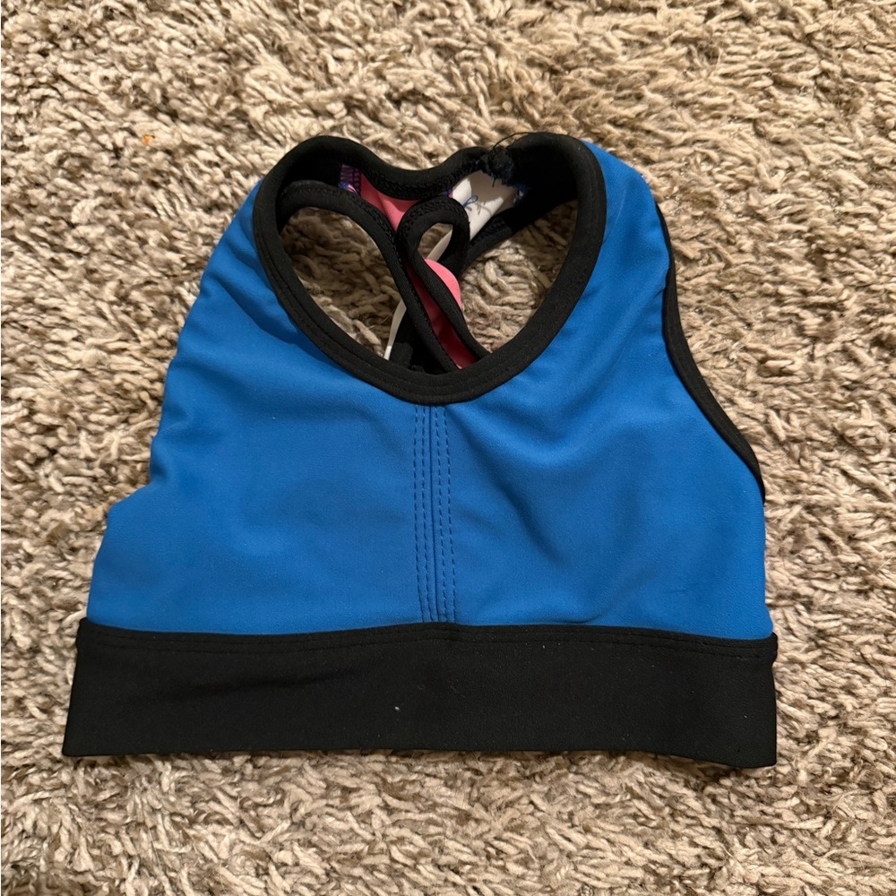 Kids Blue and Black Dance Crop Top